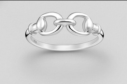 925 Sterling Silver Snaffle Ring.