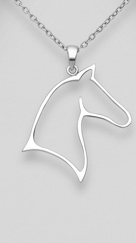 925 Sterling Silver Horse Pendant