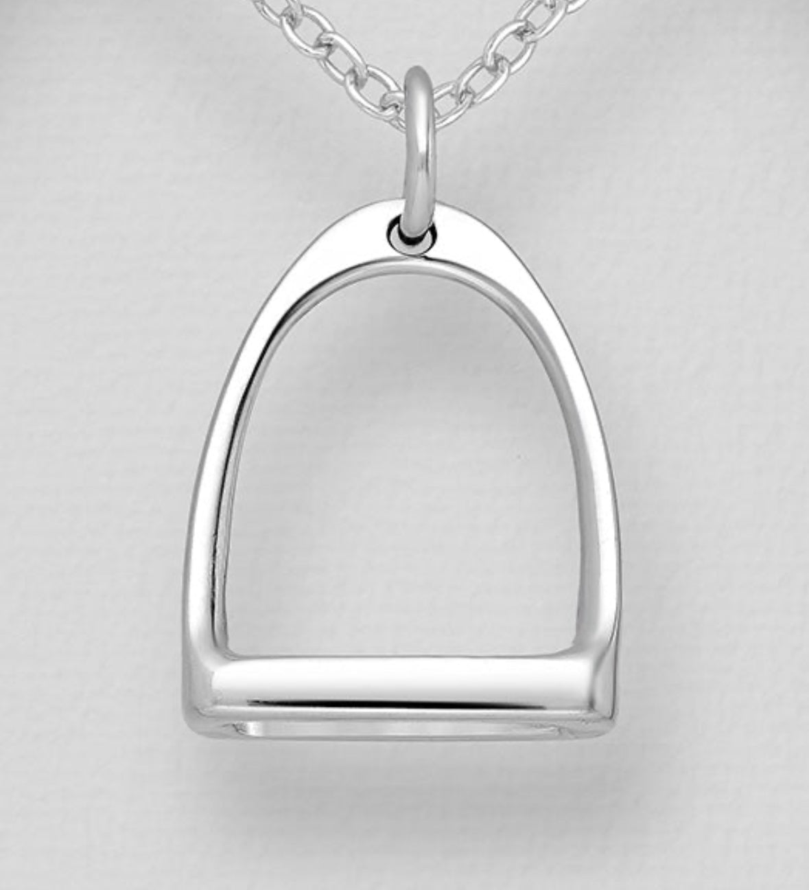 925 stirrup pendant necklace