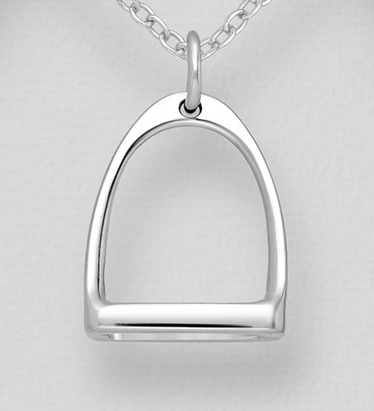 925 stirrup pendant necklace