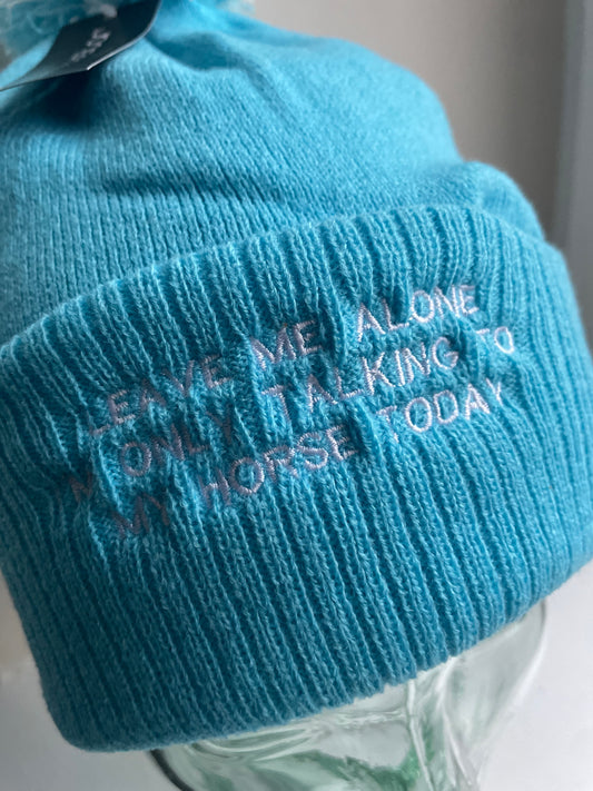 Bobble hat with fun slogan
